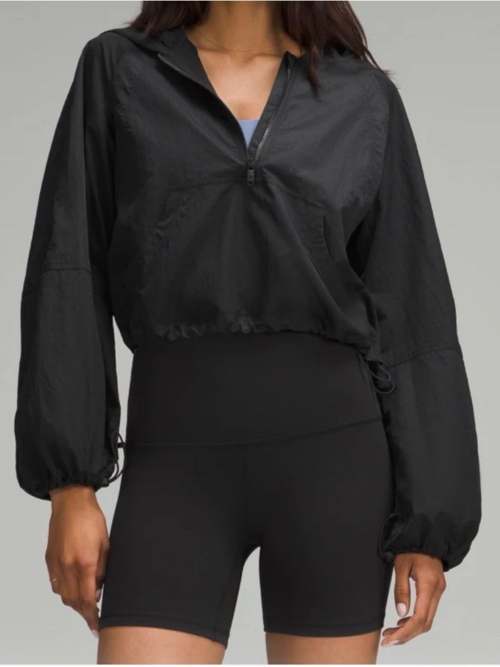 Lululemon Scuba Cropped Anorak, black, size 10